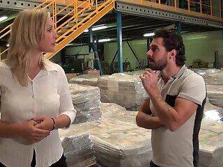 Tall blonde mature analyzed in the warehouse - pornoxo.com