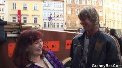 Horny dude picks up redhead granny for a wild ride in hardcore reality video - sexu.com - Czech Republic