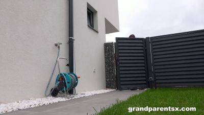 Step Granddaughter gets her hairy pussy drilled by her horny granny and grandpa - sexu.com